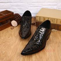 Fashion trend Korean mens leather shoes English pointed hair stylist daily single shoes young laid-up mens leather shoes
