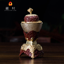 Nepal Imported Handmade Pure Copper-White Gold-White Silver Garba Bowl Tibetan Buddhism Dense Irrigation Top For Furniture With Toaba Bowl