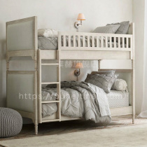 American up and down bed retro high and low bed bunk bed adult solid wood European style simple children bed upper and lower bunk available