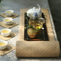 Hemp series tea mat cotton and linen double-color Zen water corrugated linen deep Curry cotton linen thick table flag tea cloth