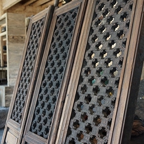 Qing Dynasty natural weatherization Fuzi wooden door 6 doors home decoration ornaments ancient doors and windows design screen partition