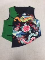 Cloud decoration totem original design womens horse clip spring new ethnic style hand-embroidered wild contrast small vest waistcoat