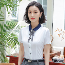 Hotel waiter work clothes summer short sleeve womens shirt jewelry store business hall front desk cash register professional set