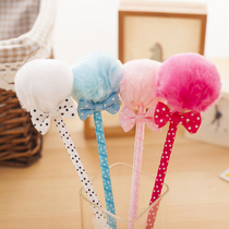 Han Edition Creative Stationery Cute butterfly knot plush pen hair foldball pen ball pen Pens Creative Pen
