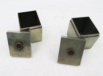 Boutique Republic of China plum blossom-shaped brass handle white copper cigarette paste box pair~Yuyuan Xing Xinjiang collection