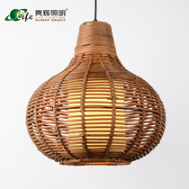 Southeast Asia bamboo chandelier gourd-shaped pastoral style restaurant woven lamp Tea House Hotel Inn cafe lamps