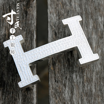 999 Sterling Silver Mens Belt Head Belt Buckle Business Belt Buckle Smooth Buckle Belt Head Belt Belt
