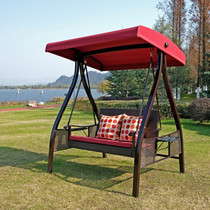 The new red bean swing double couple rocking chair hanging blue courtyard villa leisure chair balcony rooftop rooftop