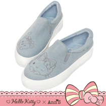 HELLO KITTY X AnnS Garden Series Jeans Thick Underfoot Sloth Shoes-Blue