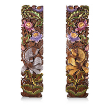 Southeast Asian features wood carving panel color goldfish carving wall hanging Board living room porch solid wood decorative pendant
