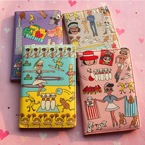An ins cartoon figure strange uncle travel passport holder leather passport package certificate package retro card holder