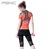 2018 spring and summer new PGNC badminton suit PEGGY womens wear extremely cool quick-drying air-permeable short-sleeved suit 1