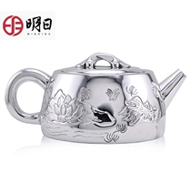 Tomorrow silver pot 99 foot silver Japanese style handmade silver teapot handmade silver pot silver tea set