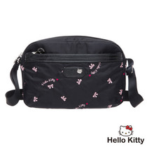 Hello Kitty Katy Waltz Collection Bow Embroidered Small Side Backpack Black