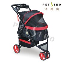 Taiwan Peideao pet cart 309 p-three rounds out breathable folding method dog dog cart black red