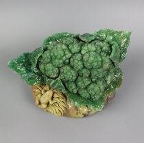  Qingtian stone carving ornaments cauliflower fortune Guangdong emerald green frog all-natural jade pure handicraft boutique fruits and vegetables recommended
