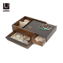 umbra European style solid wood jewelry storage box Large capacity ring earrings necklace watch jewelry Wedding dresser