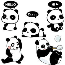 removable wall sticker panda switch sticker desktop cartoon cute glass notebook waterproof sticker