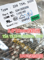 Ceramic with pin fuse tube 3 6*10mm Fuse T1A T3 15 T5 T500MA 250V