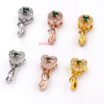 DIY silver gold-plated diamond trim accessories S925 sterling silver button Jade buckle crystal buckle Jade buckle Buckle Head