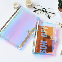 Simple fresh creative net red notebook colorful transparent 6-hole loose-leaf horizontal line square inner core hand account stationery