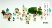 zakka groceries succulents with micro landscape decorative resin mini house ornaments shooting props