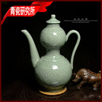 Longquan Celadon brother kiln Antique Celadon gourd pot jewelry jug home decoration State-owned celadon old factory goods