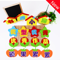Rui Rui preschool teaching blackboard newspaper layout non-woven slogan decoration three-dimensional stickers learning garden theme notice stickers