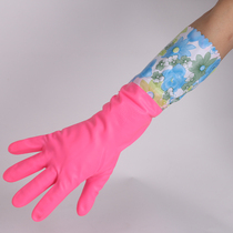 Dishwashing gloves waterproof rubber plastic thin kitchen durable latex laundry rubber cleaning with household lengthening