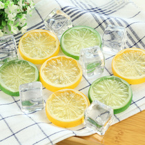 Simulation lemon slice 2 price photography aids Food cup water with ornaments Photo shooting props