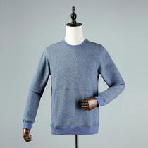 Foreign trade tail single clearance mens velvet thickened sweater round neck pullover original single cut label spring Korean version coat top