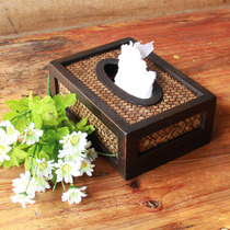 Thai crafts tissue box Southeast Asia home decoration hotel club house decoration wooden drawing paper box
