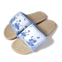Clearance special show foot summer womens indoor home cotton and linen slippers hot sale slippers 13312 three pairs