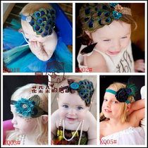 topbaby childrens hair band floral headdress baby peacock feather hair band baby male and female peacock hair hair accessories