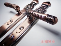 (Day special price) anti-theft door handle iron panel aluminum handle lock core standard hole distance red bronze door