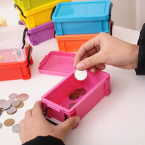 Candy-colored transparent small storage box small sundries storage box plastic finishing box stationery box 18 colors optional