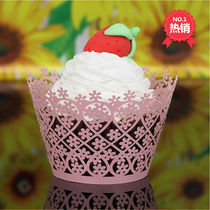 Cupcake cupcake biking edge little clear new birthday mug decorated hollowed-out small pieces of flowers 50 pieces