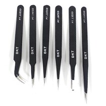 Thickened and hardened stainless steel tweezers Anti-static tweezers Super pointed round head elbow flat head Electronic tweezers