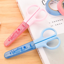 Deli Cartoon Kids Scissors Safe Handmade Scissors Art Paper Scissors Kindergarten Baby Scissors Round Head Scissors Student Plastic Scissors No Scratch Hand Cover Small Lace Scissors 6021