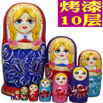 Matryoshka Russian 10-layer baking paint imported tasteless air-dried Duanmu Childrens puzzle features ten-layer B21