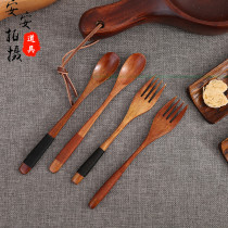 Solid Wood small spoon Fork chopsticks tableware food photo props food shooting background online shop pictures ornaments