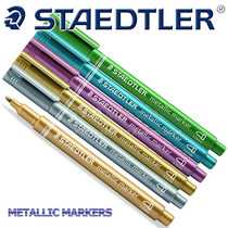 German STAEDLTER Shi De Lou 8323 metal silver gold marker greeting card invitation signature