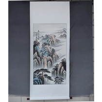 Pure handmade State painting landscape Taishan Mountain by Mountain Living room Office Feng Shui painting Feng Shui Painting calligraphy and painting ink painting True trail