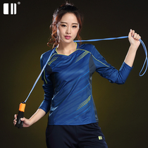 (Quick-drying type)single and double autumn new badminton suit womens long-sleeved quick-drying top badminton suit sportswear