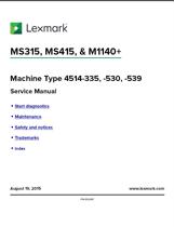 Lexmark Lexmark Printer MS315 MS415 M1140 Repair Manual Code Firmware Upgrade Software