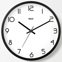 Madin silent black and white digital clock wall clock Living room bedroom fashion creative big wall clock second generation quartz clock B607