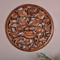 Southeast Asia Home Real Wood Carving Plate Wall Trim Wall Decoration Wall Decoration Wall-mounted Wall-mounted Decoration Background Wall Trim