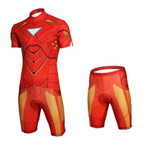 Steel Man Batman Superman Black Spider-Man United States Captain Mountain self-propelled short sleeve riding suit suit