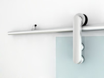  Barn door hanging rail track Glass door hanging rail pulley Aluminum alloy bathroom glass door sliding door pulley Upper wheel hanging rail