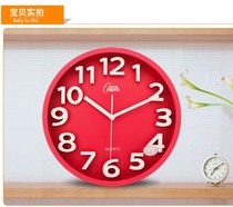 30cm red red red fire 12 large character clock digital battery Combass silent hanging quartz clock Silk